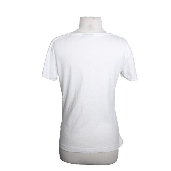 Saint James Womens 10 White Vintage Round Neck T Shirt Short Sleeve 100% Cotton - Picture 2 of 7